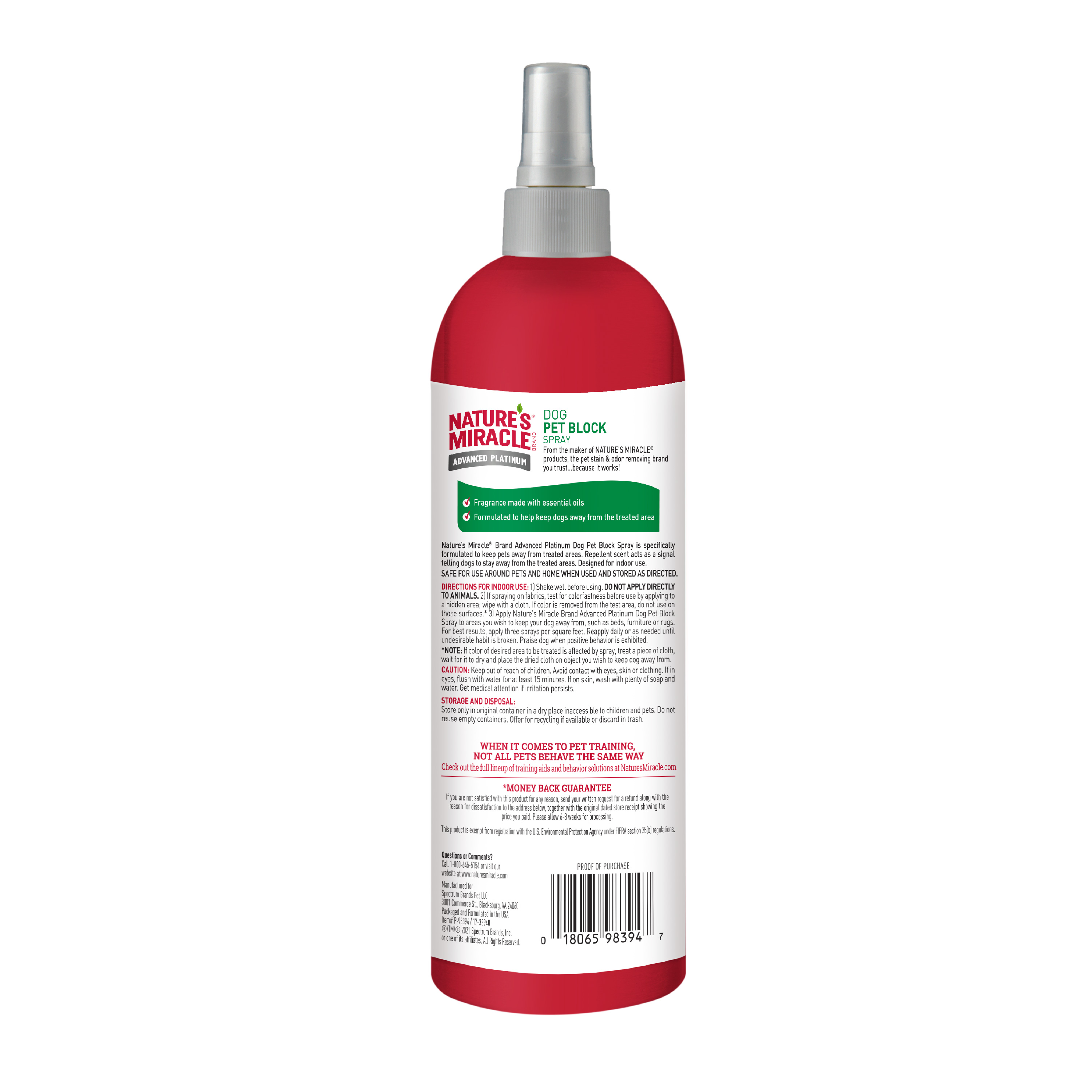 Nature's miracle pet block best sale repellent spray